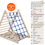 Kletterdreieck ORANG - UTAN UP | 3 - seitig | 87cm | mit Netz, Sprossen - und Kletterseite - Kletterling – einfach Kind sein