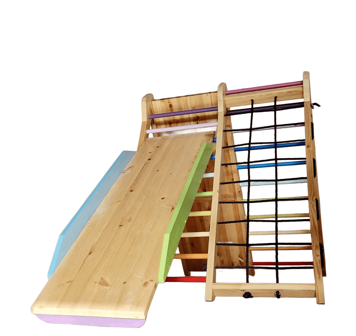 Kletterdreieck ROOT 4 + Rutsche | IN & OUTDOOR | 4 Kletterpfade | 120 cm - Kletterling – einfach Kind sein