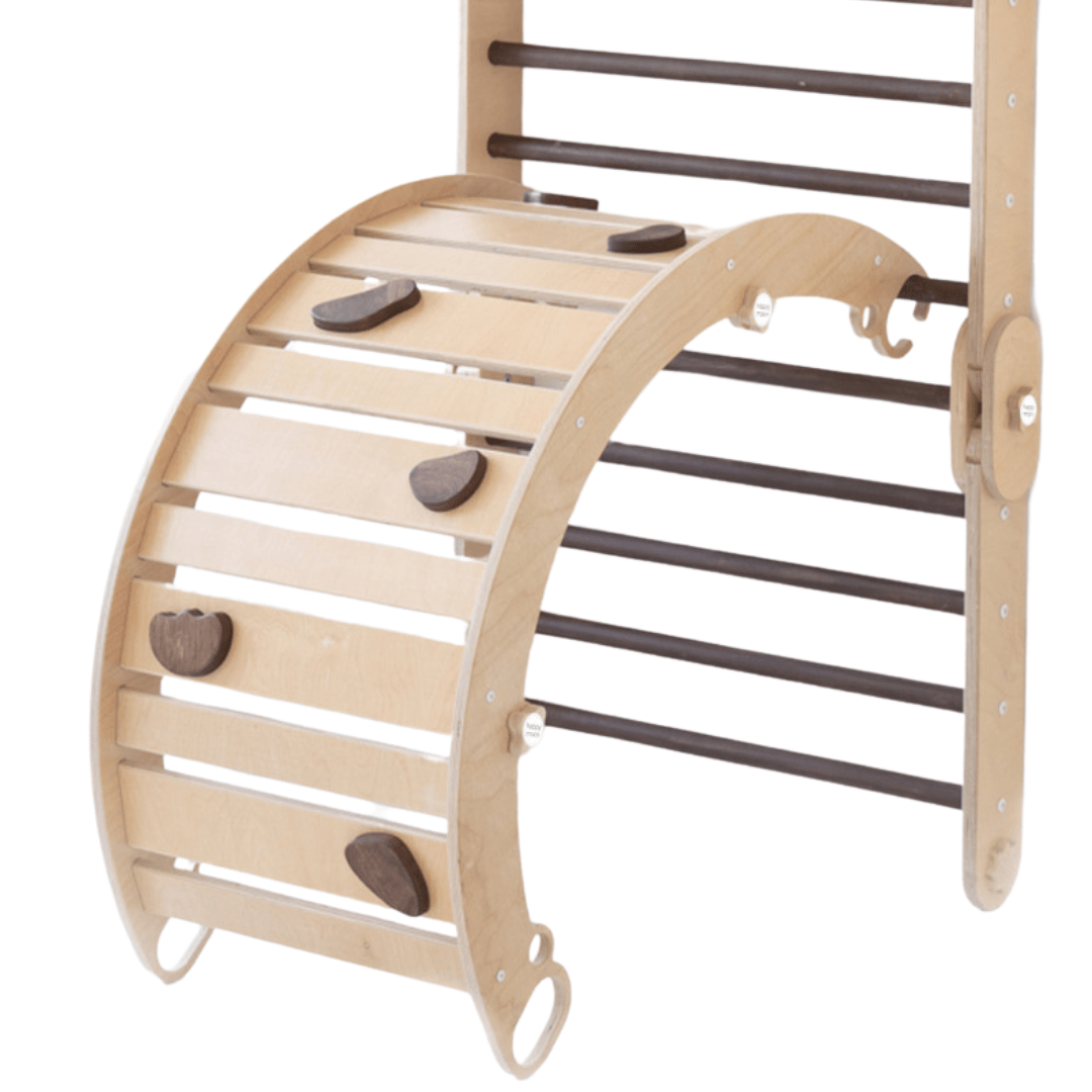 Kletterbogen MOON 3 in 1 | DARKWOOD | 42 x 98 x 47 cm | max. 50 kg | Sprossenwand geeignet - Kletterling – einfach Kind sein