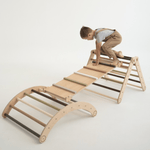 Kletterset MOON FLOW Green 3 in 1 | GRÜN | 57 cm hoch | Rutsche wählbar - Kletterling – einfach Kind sein