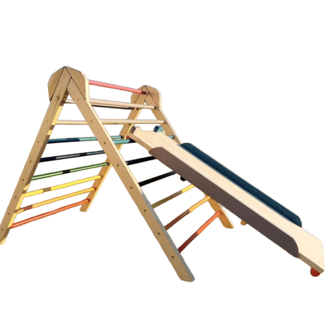 Kletterdreieck ROOT 2 + Rutsche | IN & OUTDOOR | 100 cm | Wunschfarbe möglich - Kletterling – einfach Kind sein