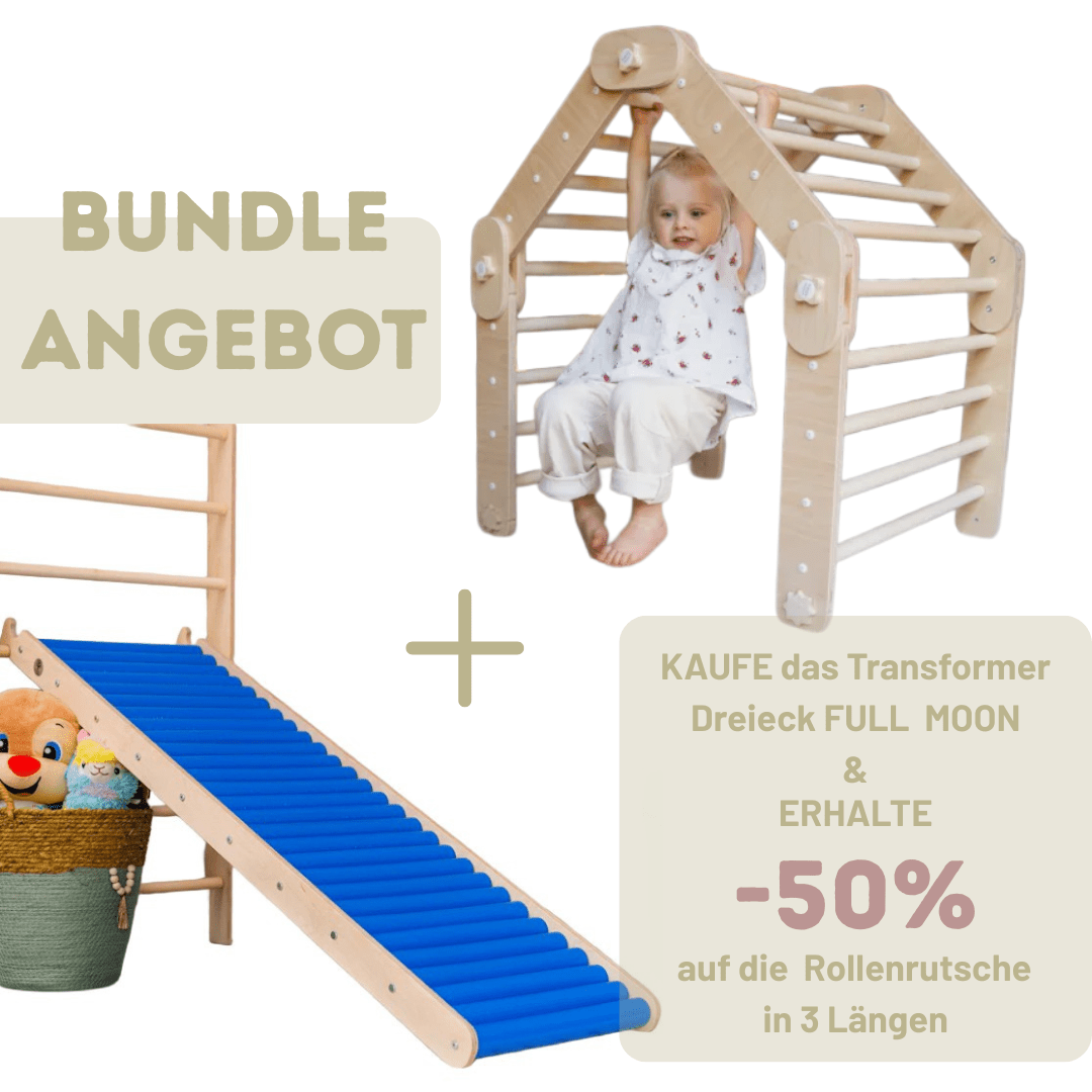 LEVEL - UP BUNDLE | Transformer Dreieck + Rollenrutsche | 3 Längen wählbar | - Kletterling – einfach Kind sein