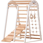 Kompaktes Indoor-Klettergerüst für die ganze Familie – Sprossenwand, Netz & Ringe – Heimtraining (EN 913) – Ansicht 1