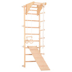 Sprossenwand für Heimtraining mit höhenverstellbarem Reck & beidseitigem Kletterbrett – Indoor Fitnessgerät für die ganze Fa…