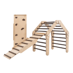 Verstellbares Kletterdreieck DARK FULL MOON + 2 RUTSCHEN | DARKWOOD | 30 Formen | 98 x 67,5 cm | max. 50 kg - Kletterling – einfach Kind sein