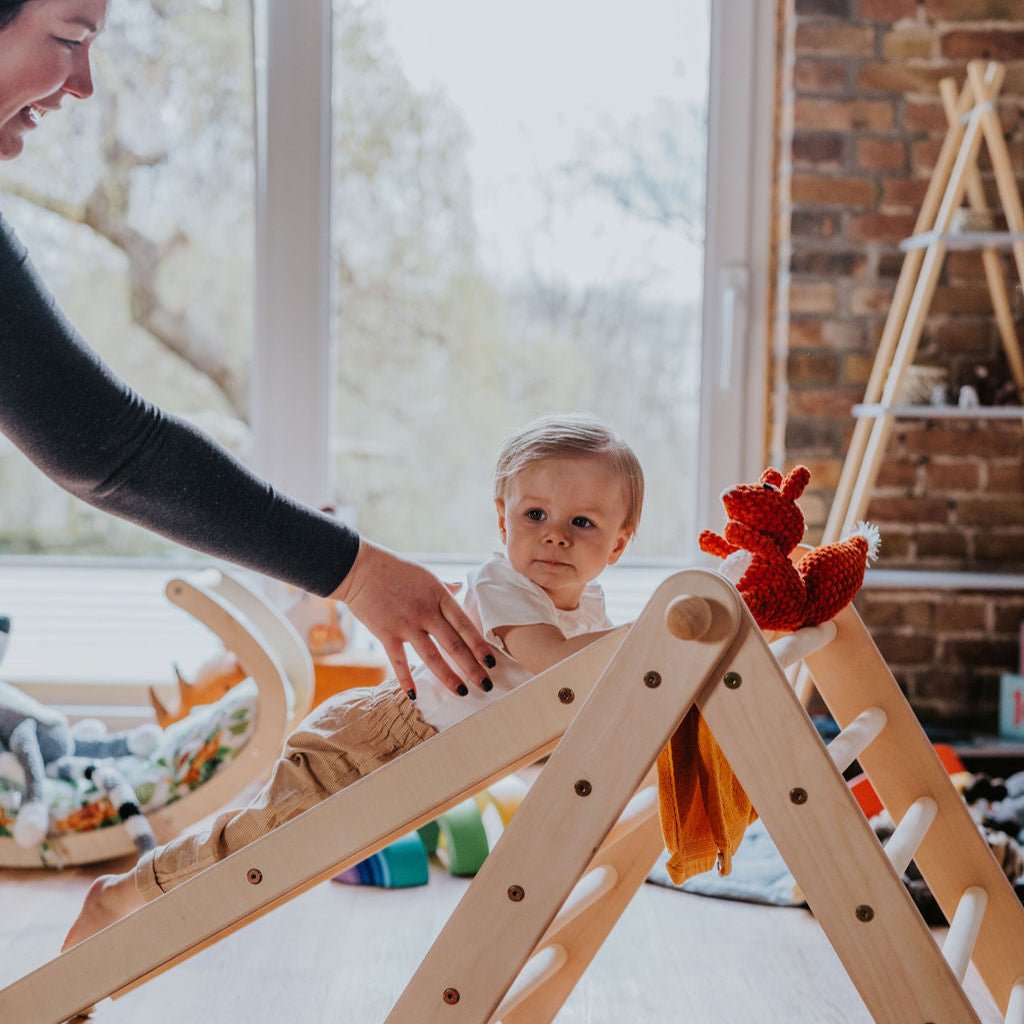 höhenverstellbares Kletterdreieck - Set ZICKENLING SET | 5 - fach verstellbar | 60cm| Dreieck + Rutsche + Bogen - Kletterling – einfach Kind sein
