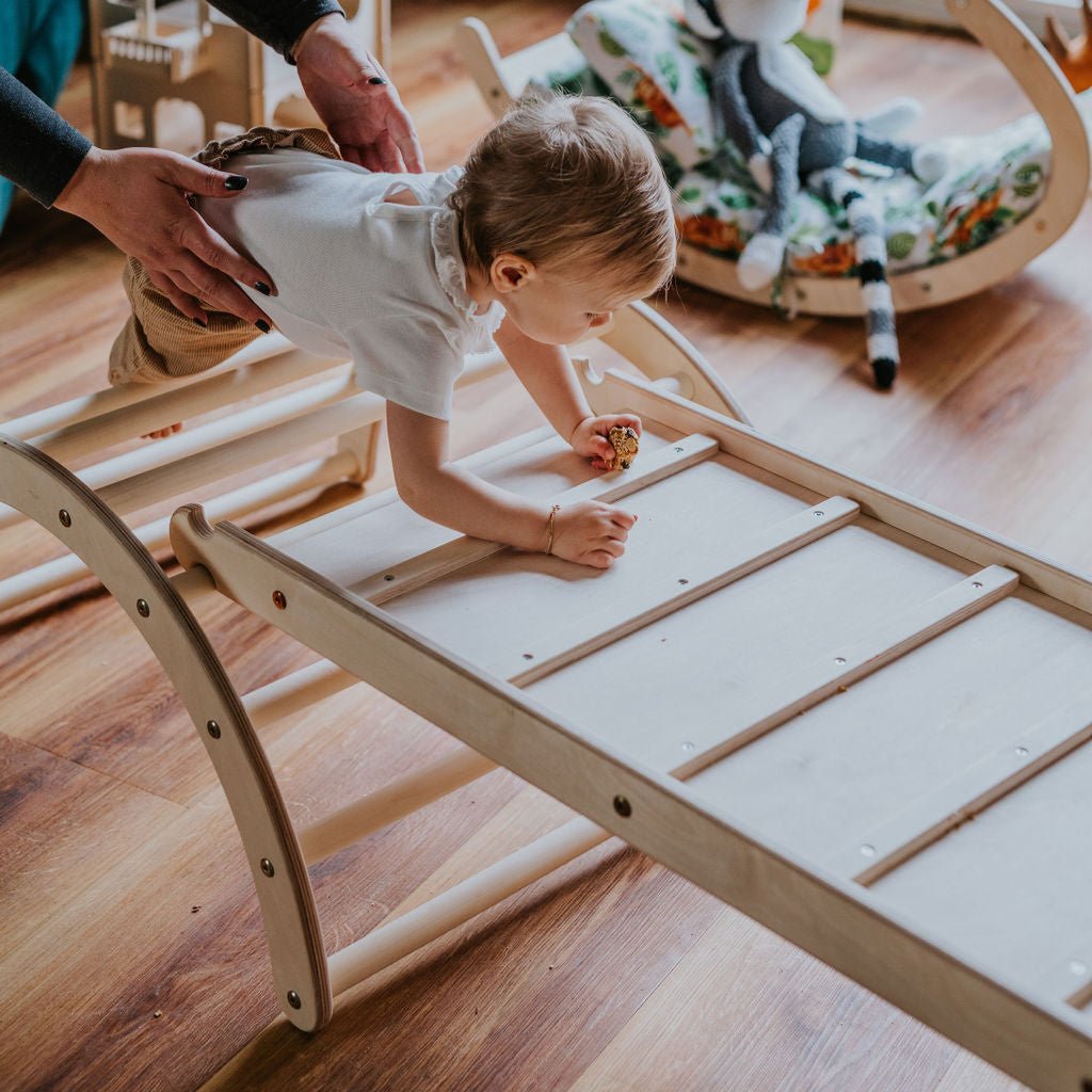 höhenverstellbares Kletterdreieck - Set ZICKENLING SET | 5 - fach verstellbar | 60cm| Dreieck + Rutsche + Bogen - Kletterling – einfach Kind sein