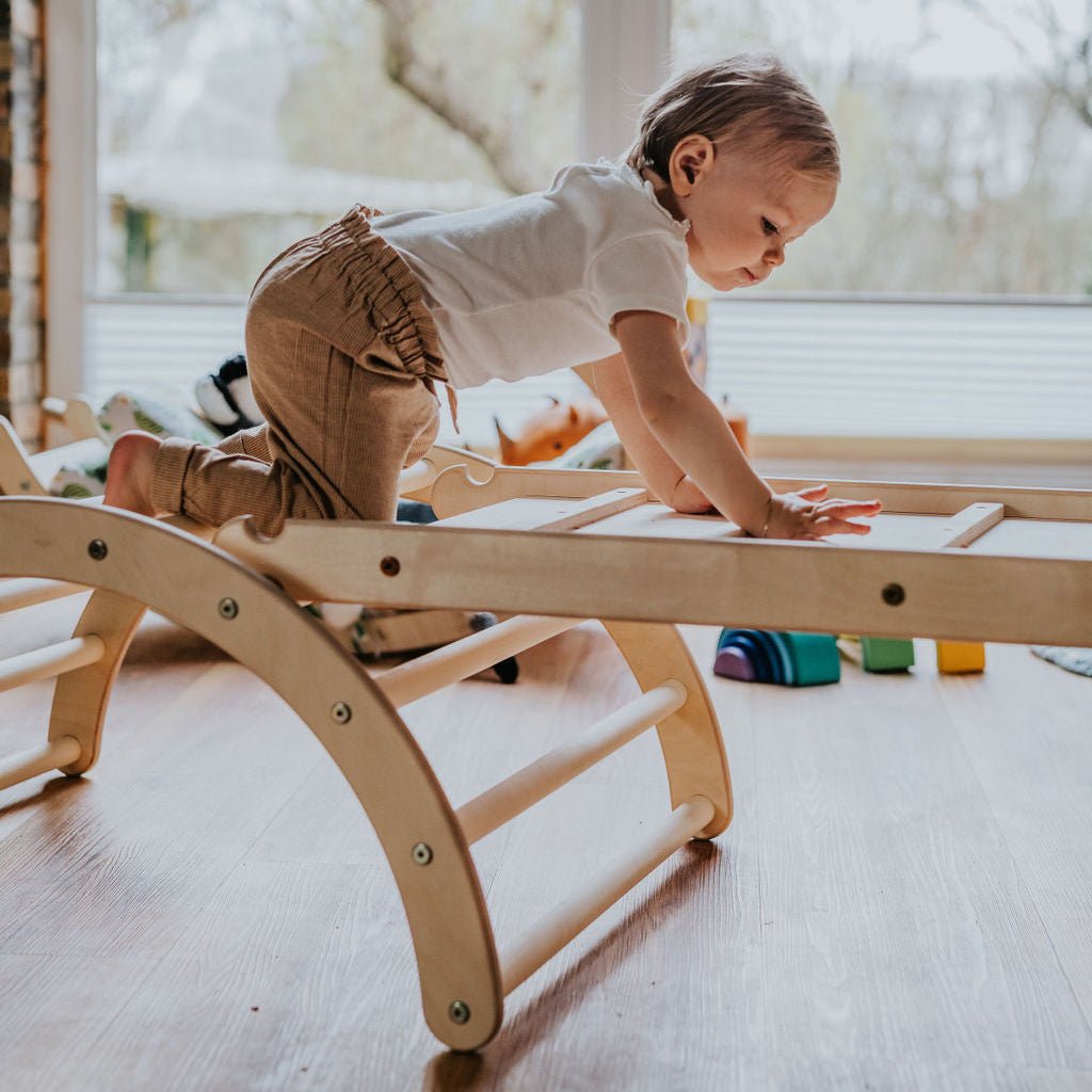 höhenverstellbares Kletterdreieck - Set ZICKENLING SET | 5 - fach verstellbar | 60cm| Dreieck + Rutsche + Bogen - Kletterling – einfach Kind sein