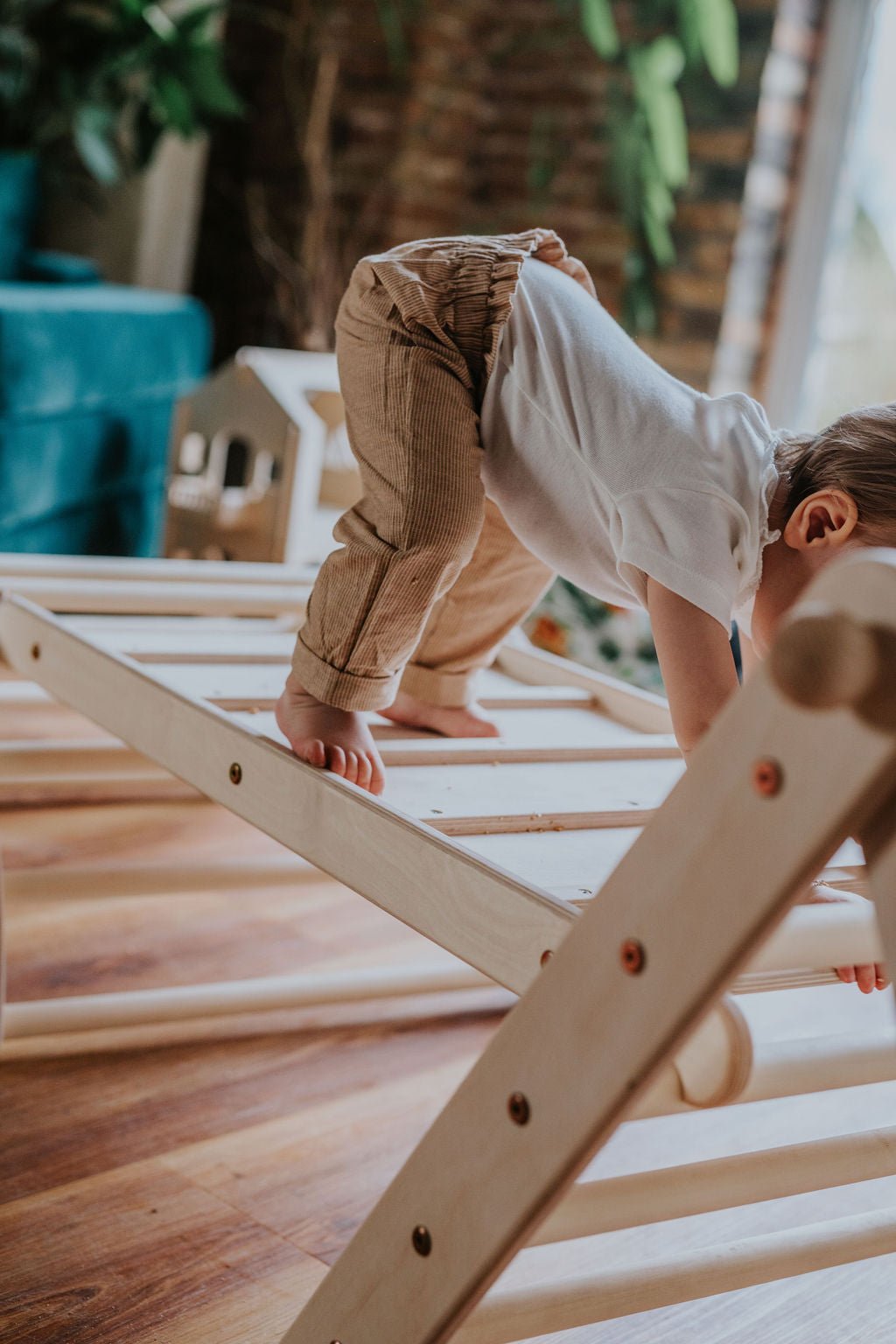 höhenverstellbares Kletterdreieck - Set ZICKENLING SET | 5 - fach verstellbar | 60cm| Dreieck + Rutsche + Bogen - Kletterling – einfach Kind sein