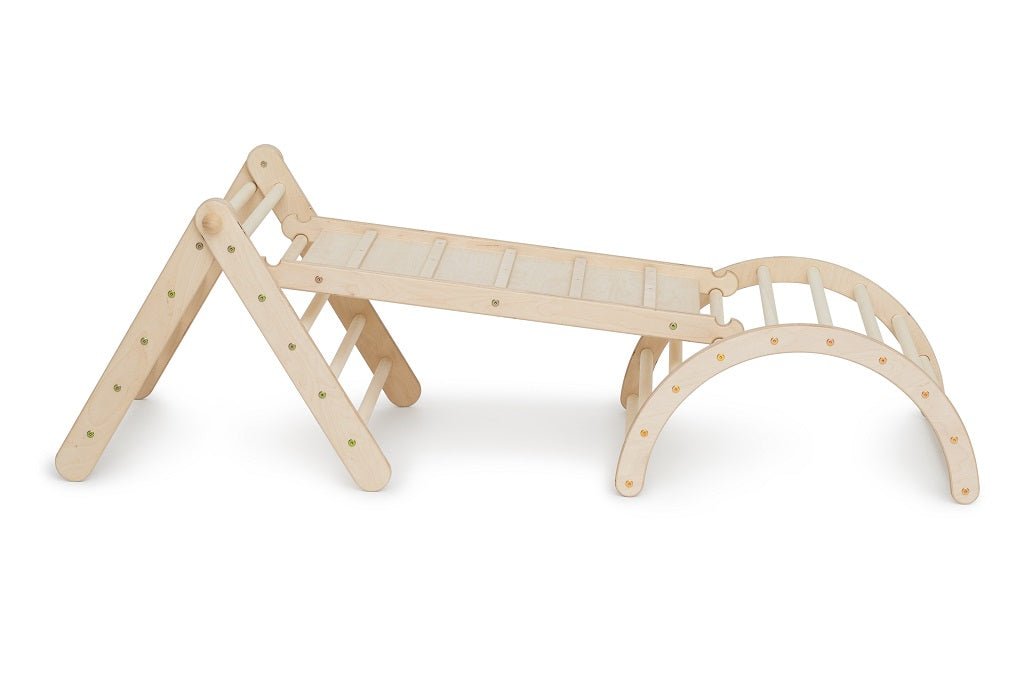 höhenverstellbares Kletterdreieck - Set ZICKENLING SET | 5 - fach verstellbar | 60cm| Dreieck + Rutsche + Bogen - Kletterling – einfach Kind sein