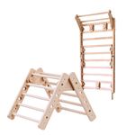 Kletterdreieck EMMA TWO 2in1 | 2 Module | wandelbar zur Sprossenwand 130 cm + Wandhalterung | 46cm | 180 kg belastbar | modulares System - Kletterling – einfach Kind sein