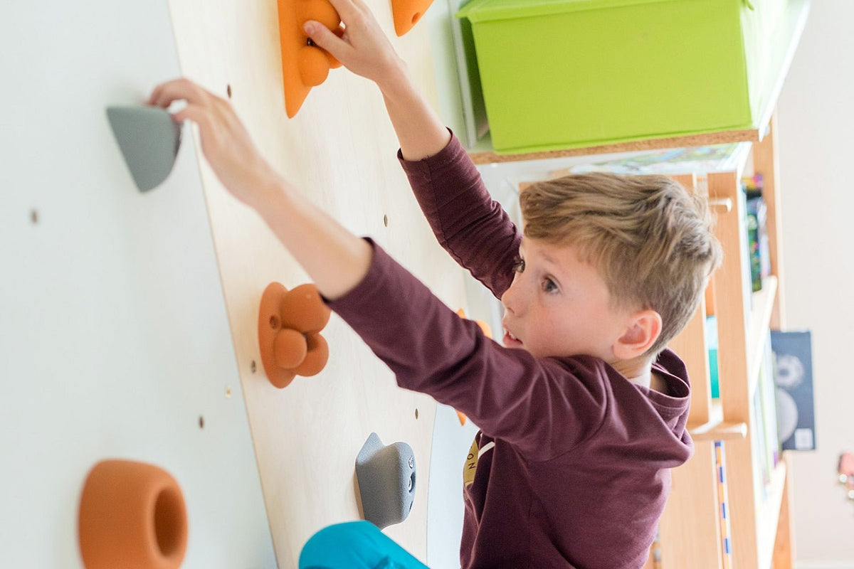 Kletterwand BK INDOOR aus 4 Teilen | 236 cm x 156 cm | inkl. 30 Griffen | 80 Loch - Kletterling – einfach Kind sein