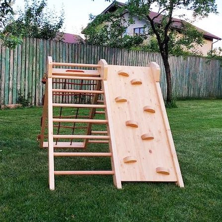 Klettergerüst ROOT 95 + Rutsche | IN & OUTDOOR | 95 cm | Farbe wählbar | klappbar - Kletterling – einfach Kind sein