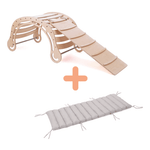 Spielset "Energetic" natur - XXL Bogen mit Rutsche und Kissen - Kletterling – einfach Kind sein