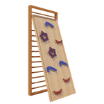 Kletterwand Set STERNE THIEME | Kletterwand & Sprossenwand | 8 bunte Klettergriffe - Kletterling – einfach Kind sein