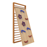 Kletterwand Set STERNE THIEME | Kletterwand & Sprossenwand | 8 bunte Klettergriffe - Kletterling – einfach Kind sein