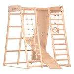 Klettergerüst PRO NATUR GYM | Sprossenwand, Rutsche, Ringe, Monkey Bar | ab 3 Jahren - Kletterling – einfach Kind sein