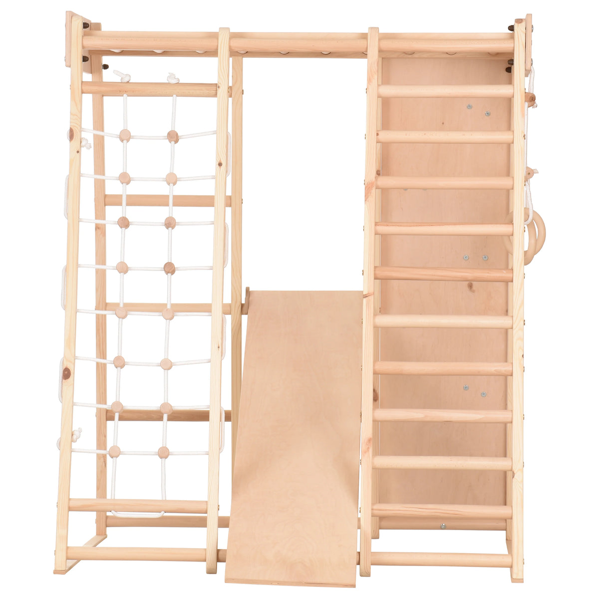 Klettergerüst PRO NATUR GYM | Sprossenwand, Rutsche, Ringe, Monkey Bar | ab 3 Jahren - Kletterling – einfach Kind sein