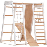 Klettergerüst PRO WHITE GYM | Sprossenwand, Ringe, Rutsche, Monkey Bar | ab 3 Jahren - Kletterling – einfach Kind sein