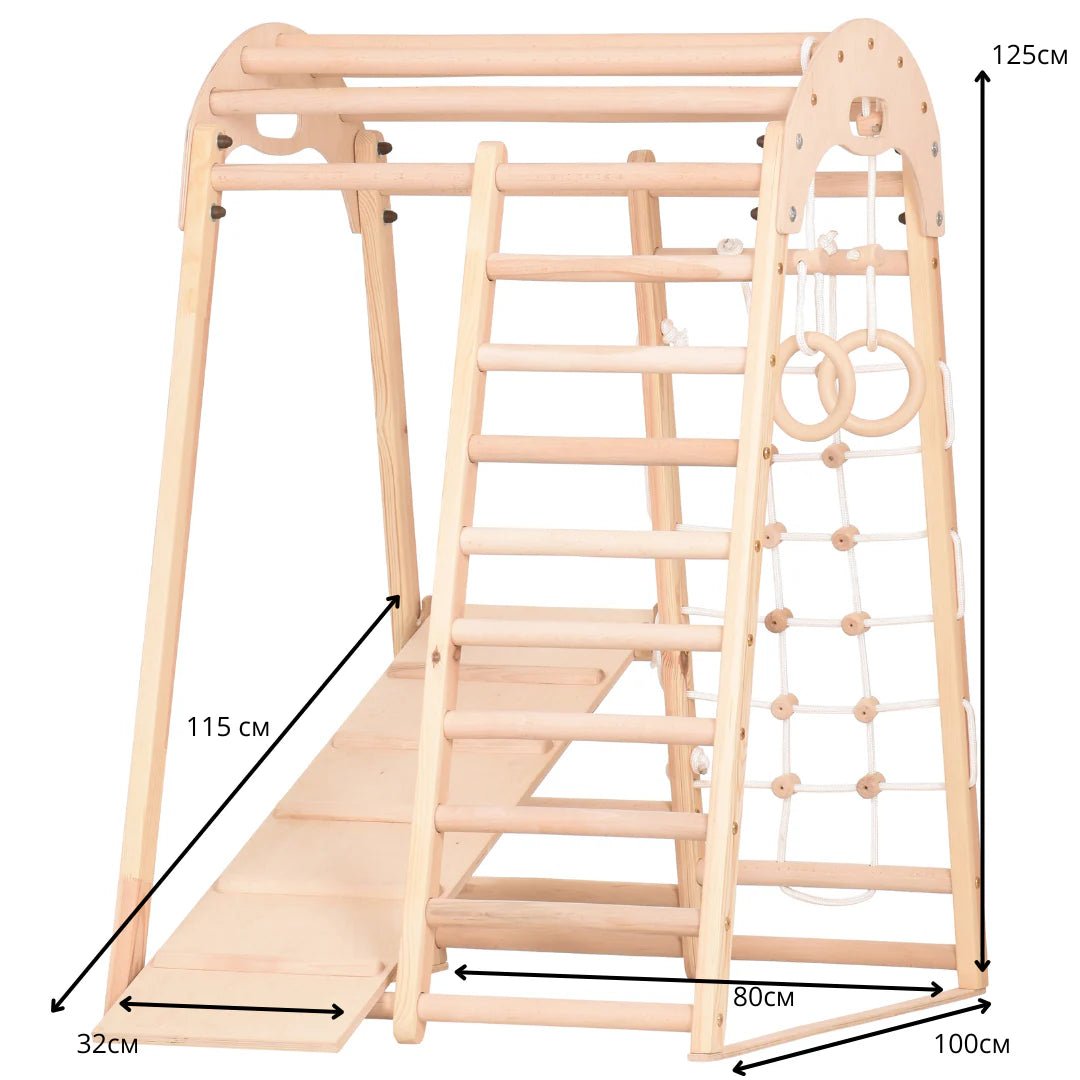 Klettergerüst NATUR GYM | Sprossenwand, Netz, Ringe | ab 3 Jahren - Kletterling – einfach Kind sein