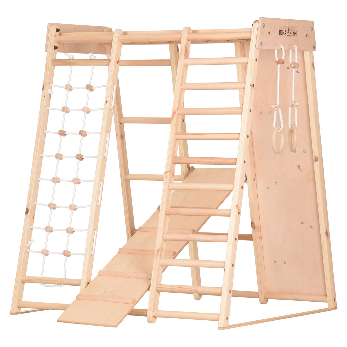 Multifunktionales Indoor Klettergerüst aus Holz – Für Zuhause & Familie – Ansicht 1