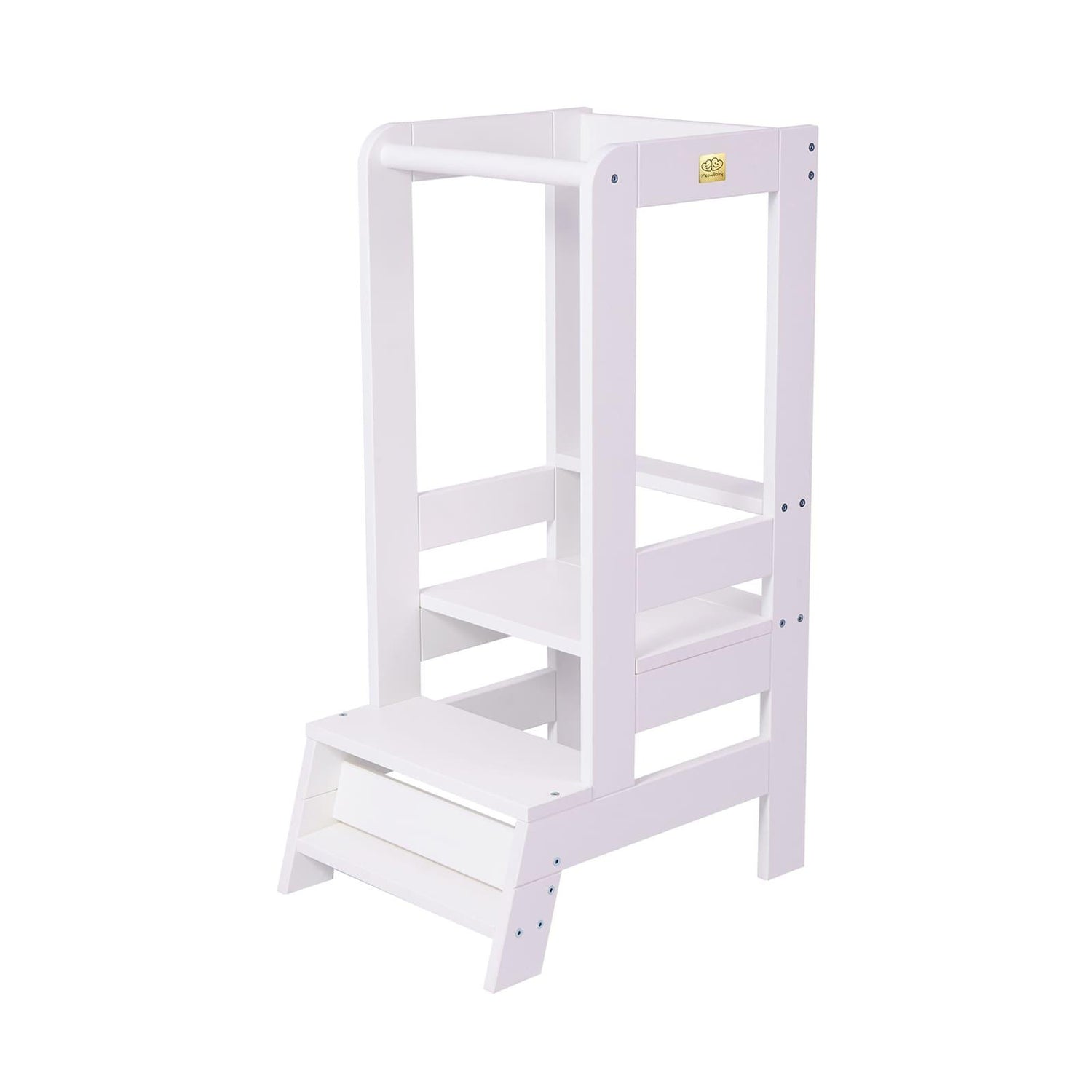 MeowBaby Lernturm Küchenhelfer für Kinder Kitchen Helper, Weiß - Kletterling – einfach Kind sein