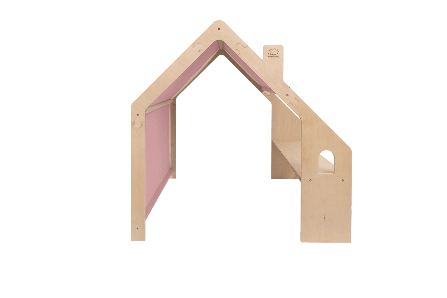 Holzhaus mit Pinkem Dach - Kletterling – einfach Kind sein