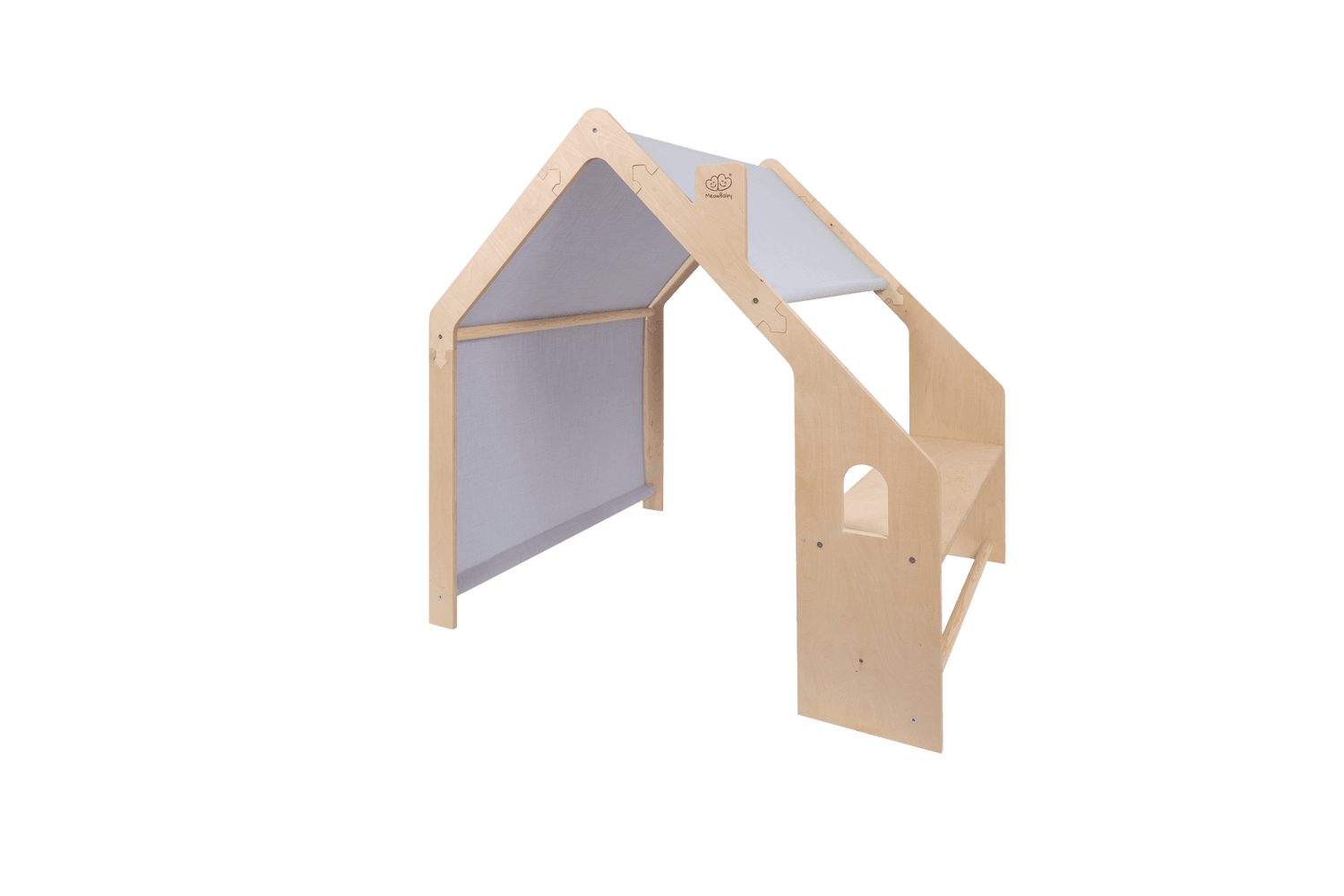 Holzhaus mit Blauem Dach - Kletterling – einfach Kind sein
