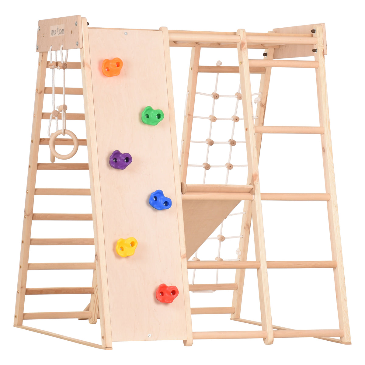 Multifunktionales Indoor Klettergerüst aus Holz – Für Zuhause & Familie – Ansicht 3