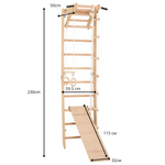 Sprossenwand für Heimtraining mit zweiseitiger Kletterrampe und höhenverstellbarem Reck – Indoor Fitnessgerät für die ganze…