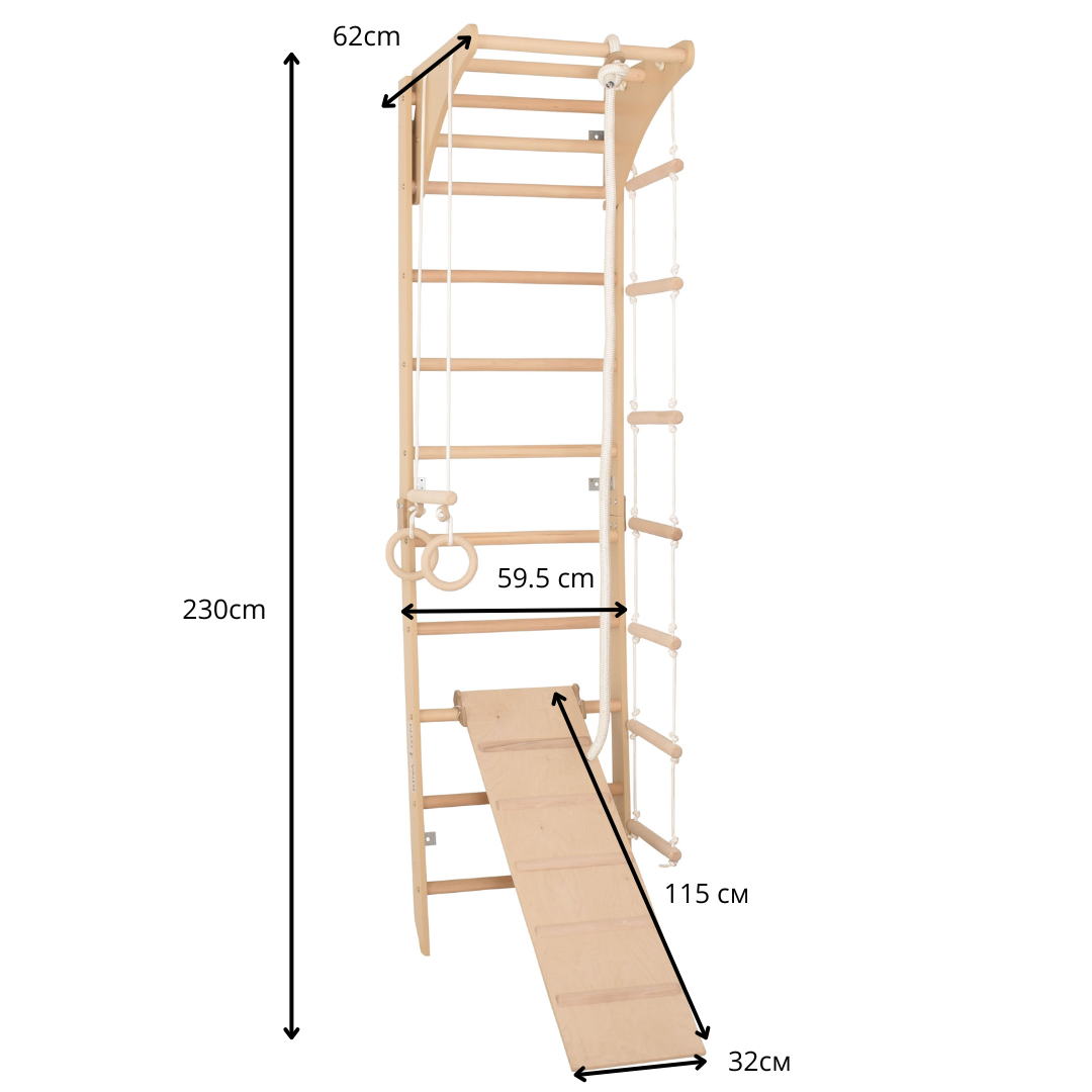 Sprossenwand für Heimtraining mit höhenverstellbarem Reck und zweiseitiger Kletterrampe – Indoor Fitnessgerät für die ganze…