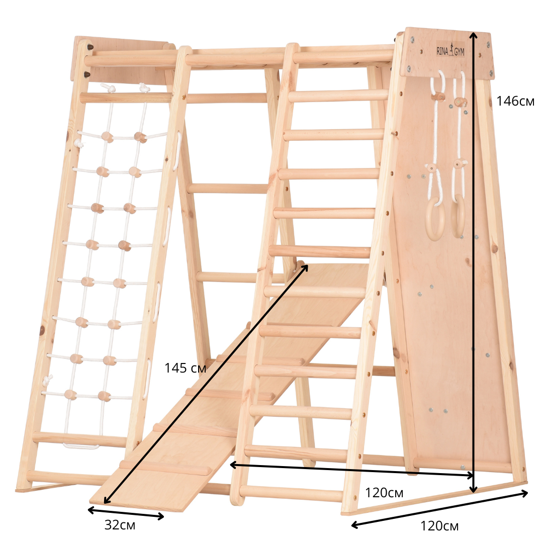 Multifunktionales Indoor Klettergerüst aus Holz – Für Zuhause & Familie – Ansicht 2