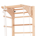 Kletterwand für die ganze Familie mit höhenverstellbarem Reck-Indoor Klettergerüst aus Holz - Wand-Reck, Stange, Gymnastik-R…