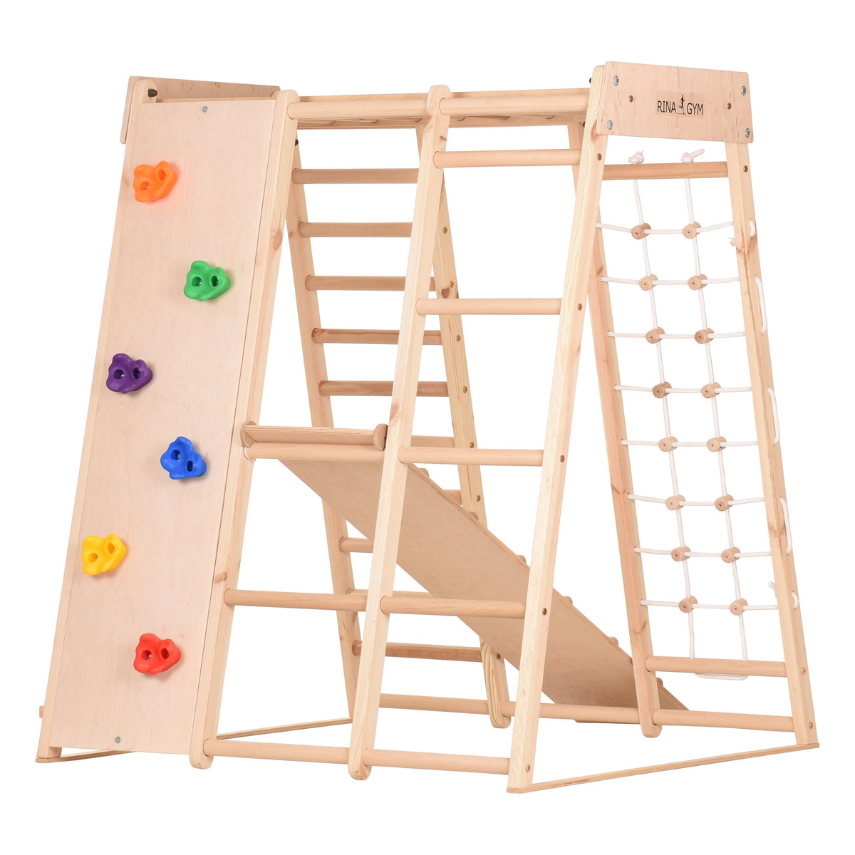 Multifunktionales Indoor Klettergerüst aus Holz – Für Zuhause & Familie – Ansicht 5