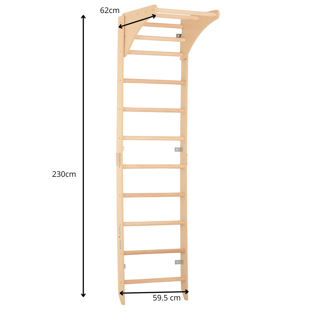 Sprossenwand mit höhenverstellbarem Reck – Kompaktes Indoor-Fitnessgerät die ganze Familie – Ansicht 2