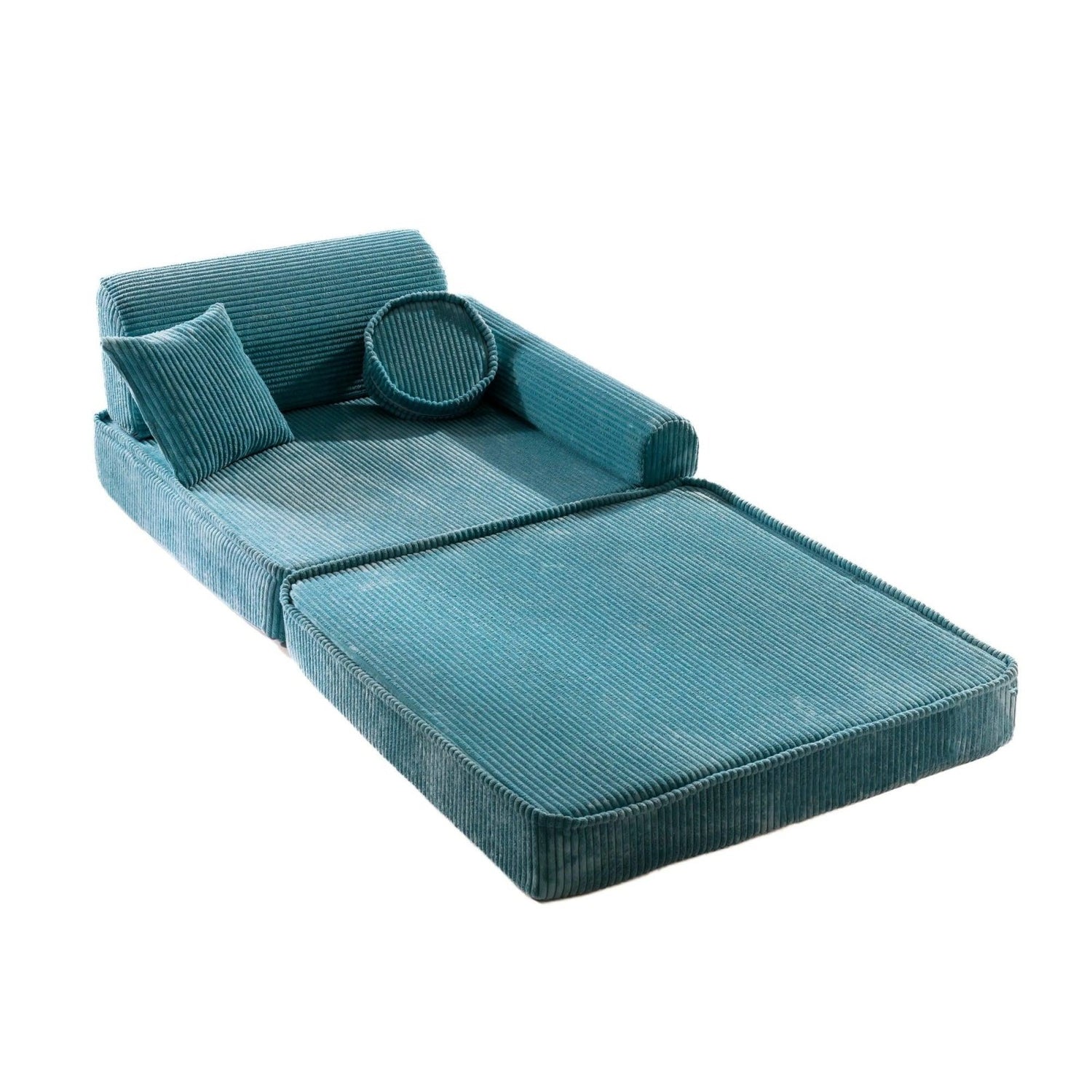 MeowBaby Premium Modulares Sofa - Cord Türkis - Kletterling – einfach Kind sein
