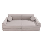 MeowBaby Premium hellgraues Kindersofa - Kletterling – einfach Kind sein
