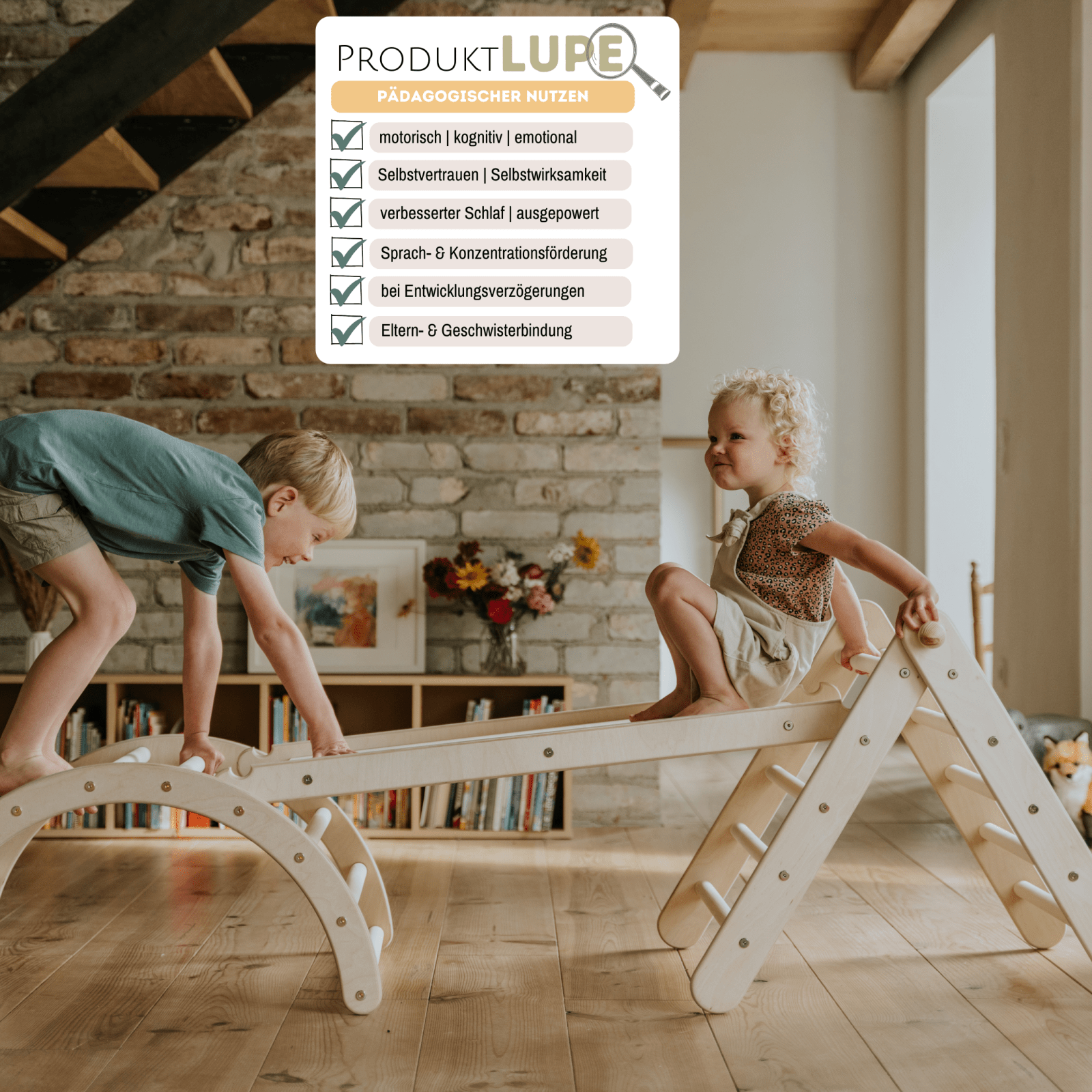 höhenverstellbares Kletterdreieck - Set ZICKENLING SET | 5 - fach verstellbar | 60cm| Dreieck + Rutsche + Bogen - Kletterling – einfach Kind sein