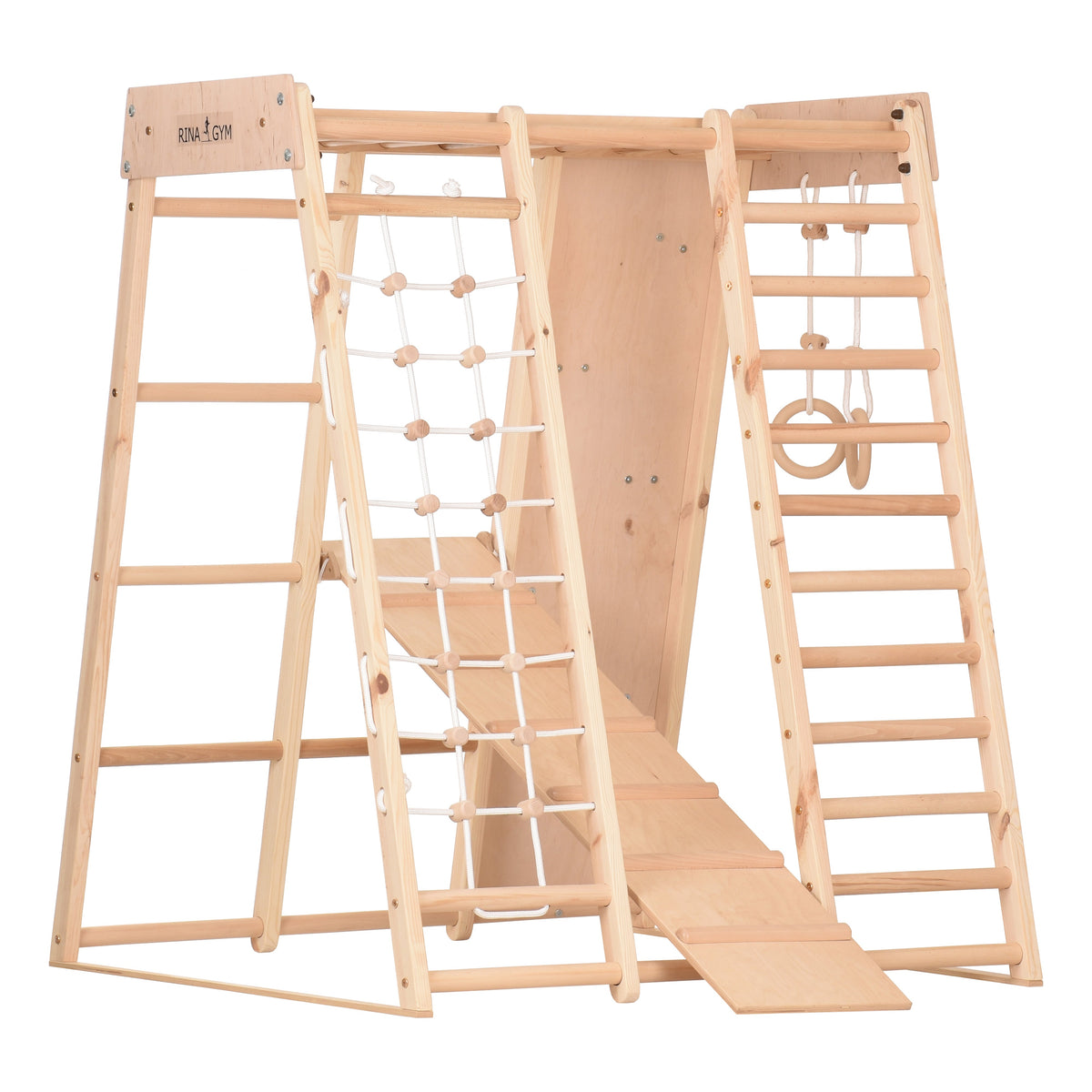 Multifunktionales Indoor Klettergerüst aus Holz – Für Zuhause & Familie – Ansicht 6