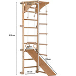 Sprossenwand für Heimtraining mit höhenverstellbarem Reck & beidseitigem Kletterbrett – Indoor Fitnessgerät für die ganze Fa…
