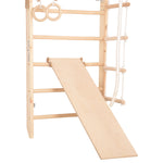 Kletterwand für die ganze Familie mit höhenverstellbarem Reck-Indoor Klettergerüst aus Holz - Wand-Reck, Stange, Gymnastik-R…
