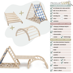 3er Set LEMURENLING UP | dreiseitiges Kletterdreieck (Orang - Utan 87cm) mit Rutsche & Hörnchen Wippe - Kletterling – einfach Kind sein