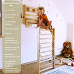 Sprossenwand EMMA SIX + Schaukel | 4 Module | 200 kg belastbar | 6 Aufbauvarianten | modulares System - Kletterling – einfach Kind sein