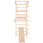 Kletterwand für die ganze Familie – Klettergerüst Indoor aus Holz mit Wand-Reck, Stange, Gymnastikringen, Kletterseil, schwe…