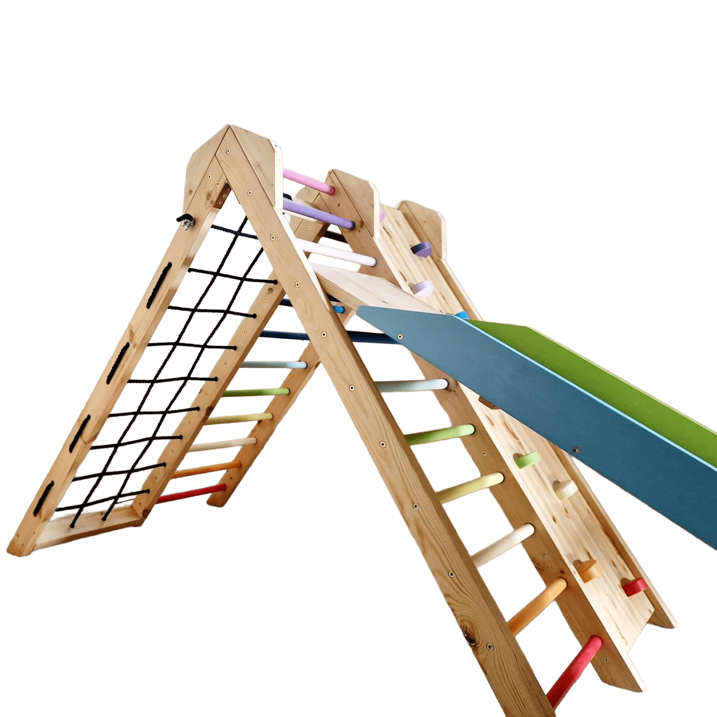 Kletterdreieck ROOT 4 + Rutsche | IN & OUTDOOR | 4 Kletterpfade | 120 cm - Kletterling – einfach Kind sein