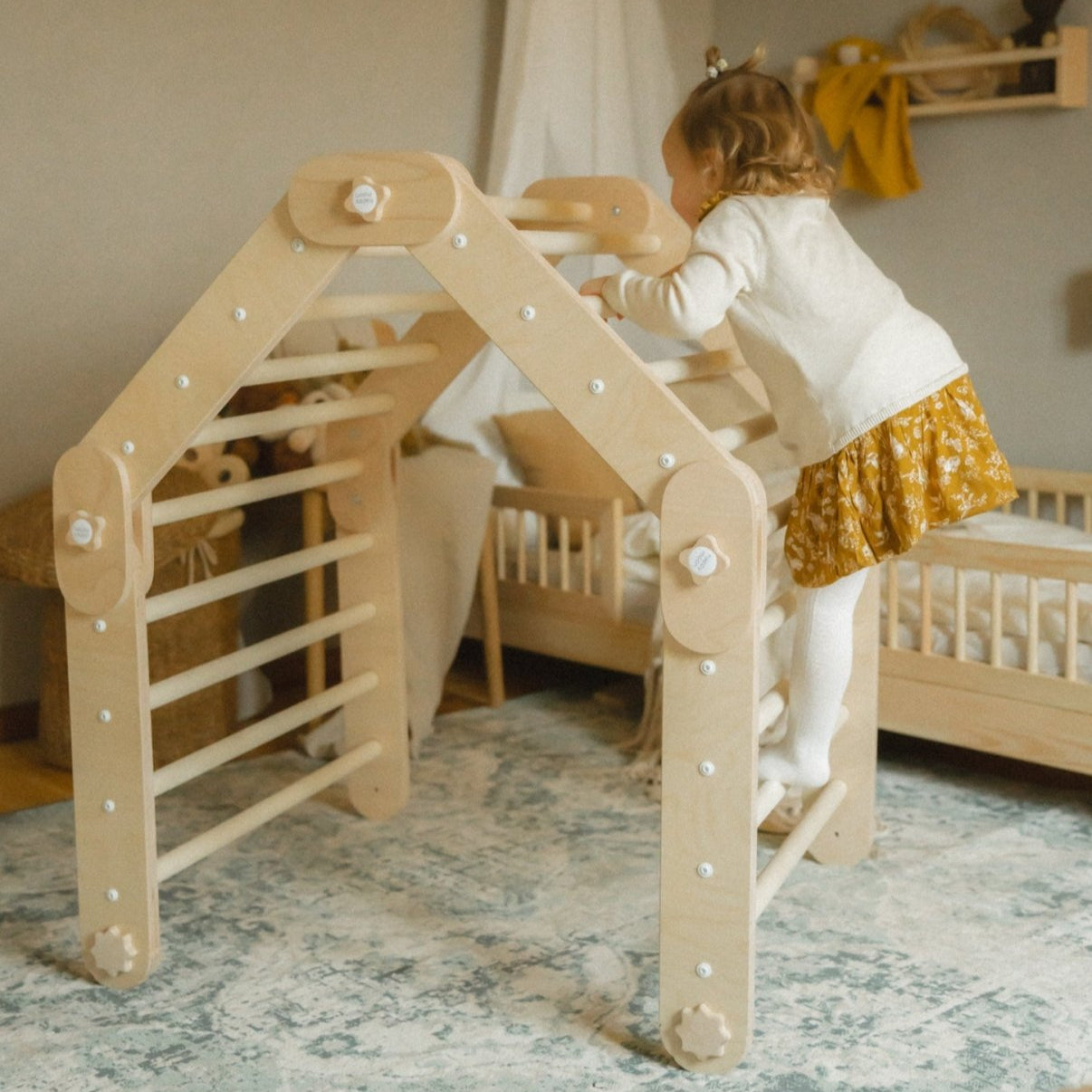 Verstellbares Kletterdreieck FULL MOON | NATUR | 30 Formen | 98 x 67,5 cm | max. 50 kg - Kletterling – einfach Kind sein