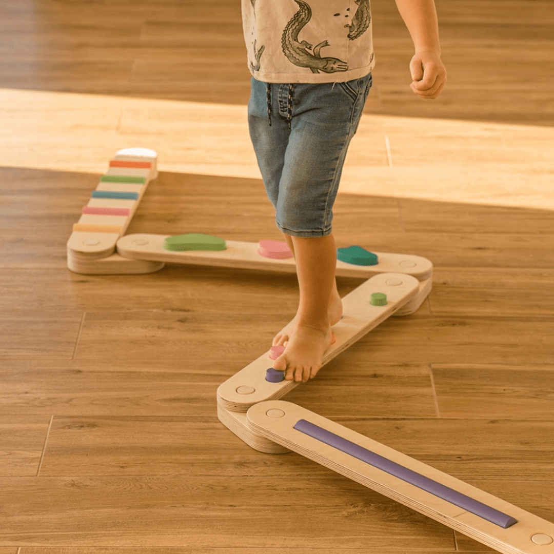 Balancierbalken MOON PFAD | 60 cm | 4 Balken | in 4 Farben | erweiterbar - Kletterling – einfach Kind sein