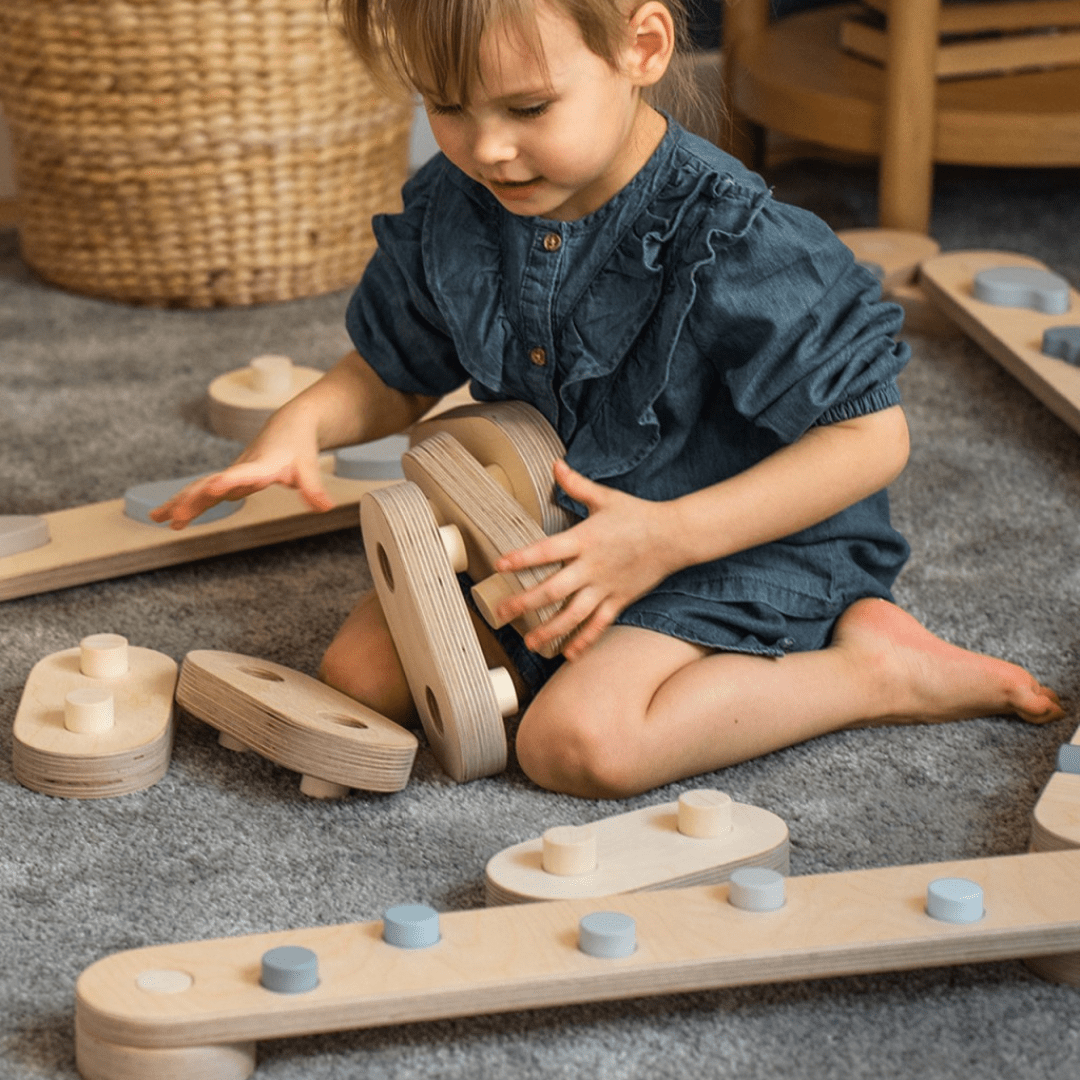 Balancierbalken MOON PFAD | 60 cm | 4 Balken | in 4 Farben | erweiterbar - Kletterling – einfach Kind sein