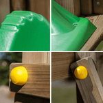Spielturm GOO CAROL 1 | Klettergerüst OUTDOOR | 1 Turm | bis zu 6 Kinder | Holzdach - Kletterling – einfach Kind sein