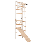 Sprossenwand für Heimtraining mit zweiseitiger Kletterrampe und höhenverstellbarem Reck – Indoor Fitnessgerät für die ganze…